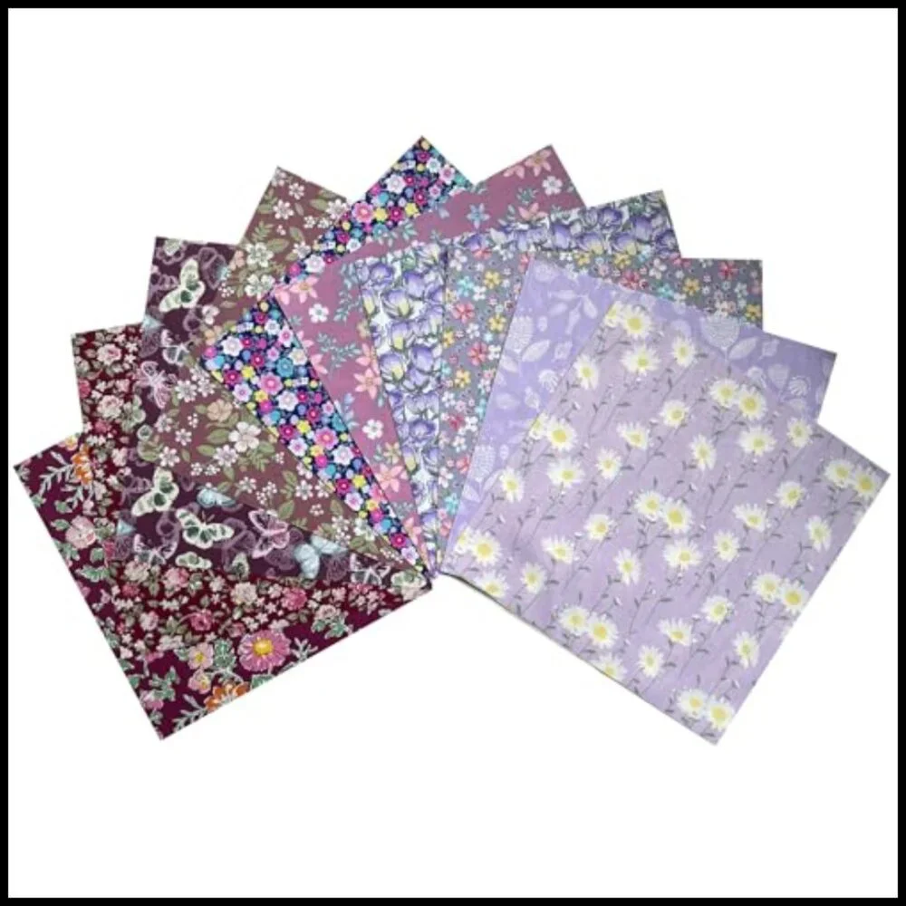 Floral Fabric Squares Quilting Supplies DIY Sewing Craft Patchwork Bundle
